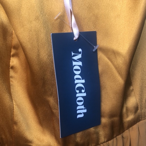 ModCloth mustard spaghetti strap long maxi dress Sz 0 New with tags - Picture 10 of 11